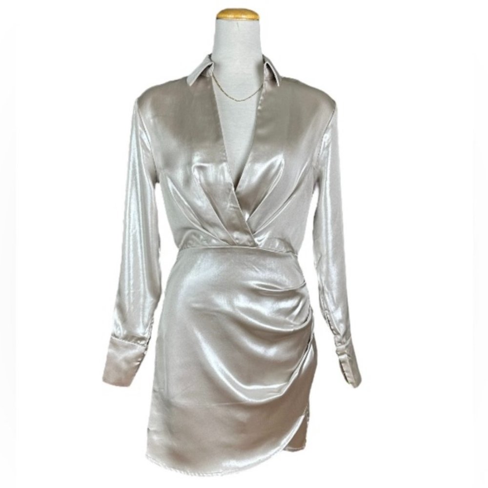 NWT metallic wrap dress | size M